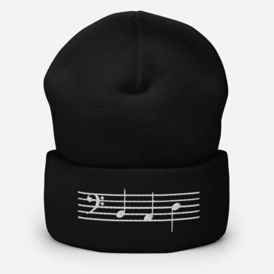 Cuffed Beanie BAD white F clef - Image 2