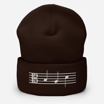 Cuffed Beanie BAD white C clef - Image 3