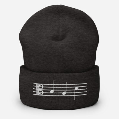 Cuffed Beanie BAD white C clef - Image 5