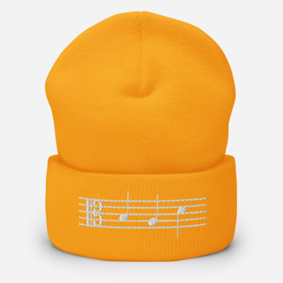 Cuffed Beanie BAD white C clef - Image 10