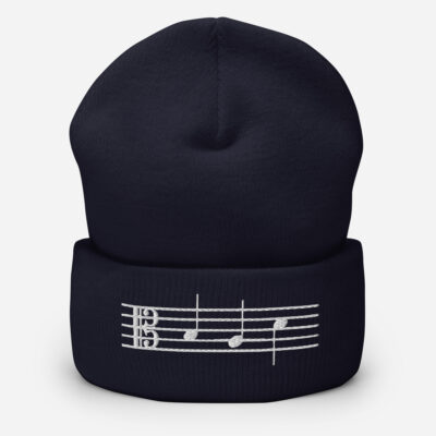 Cuffed Beanie BAD white C clef - Image 4