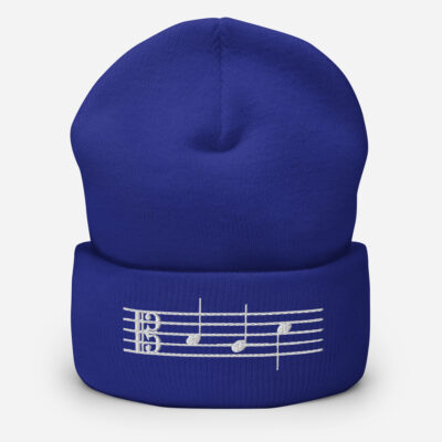 Cuffed Beanie BAD white C clef - Image 6